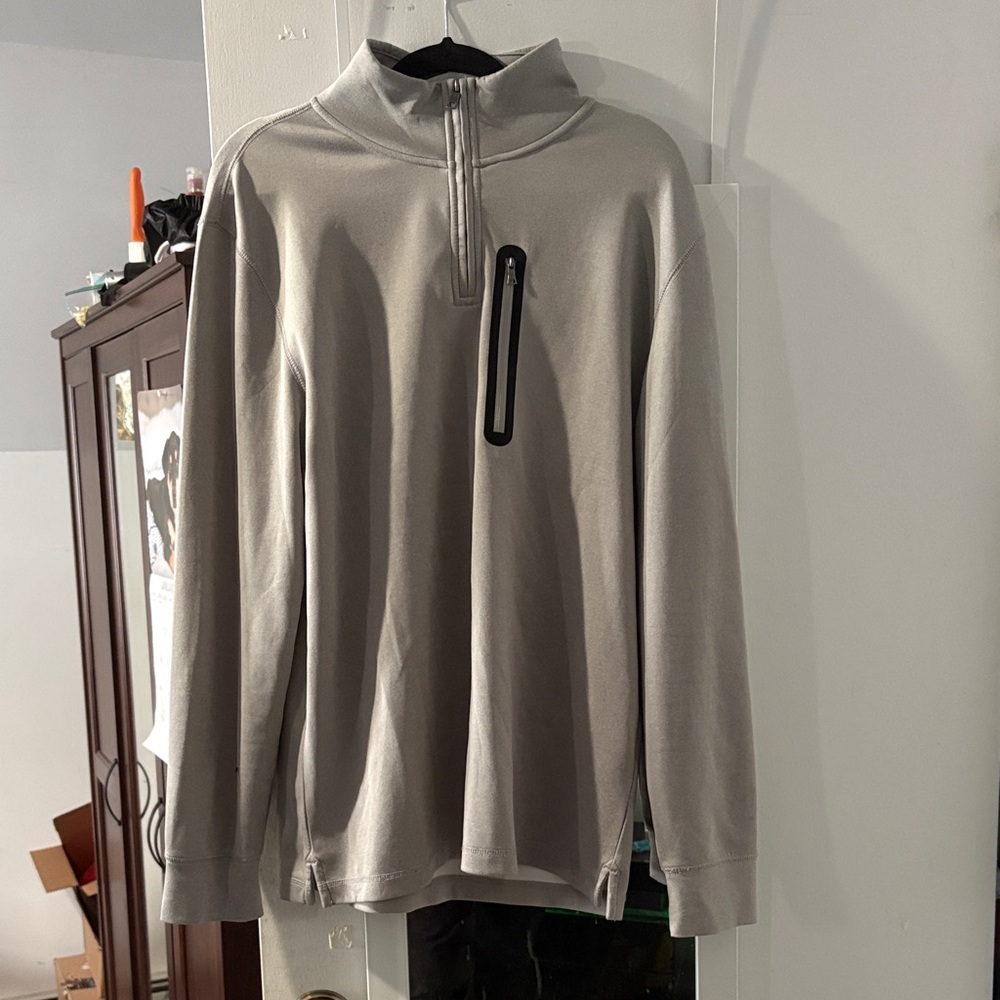 Club Room Men's Light Gray Zip-Up Sweater